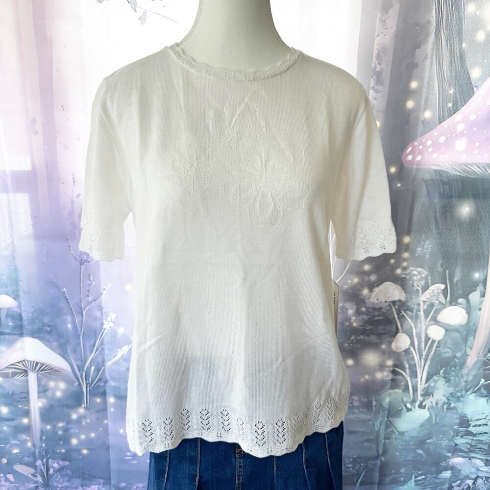 VTG 90s Alfred Dunner Grandmacore Flowers Sweater Top Size Small Cottagecore